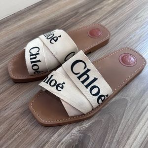 Chloe Woody Flat Logo Slide EU 42/US 11